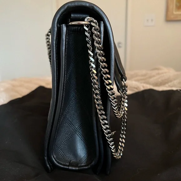 Saint Laurent Becky Shoulder Bag – Black Lambskin, Quilted, Gunmetal Hardware - Picture 8 of 15